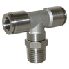 Push in fitting stainless steel AISI 316L tee male R1/8"x4mm tube
